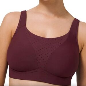 Lululemon Run Times Bra High Support EUC Size 34E Burgundy